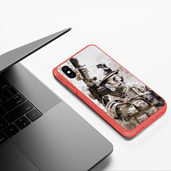 Чехол iPhone XS Max матовый ФСБ Альфа, цвет: 3D-красный — фото 2