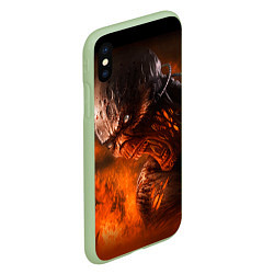 Чехол iPhone XS Max матовый DOOM imp, цвет: 3D-салатовый — фото 2