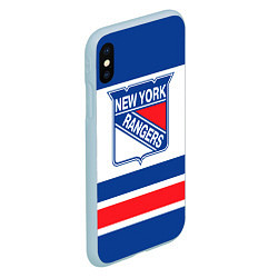 Чехол iPhone XS Max матовый New York Rangers, цвет: 3D-голубой — фото 2