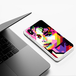 Чехол iPhone XS Max матовый Michael Jackson Art, цвет: 3D-белый — фото 2