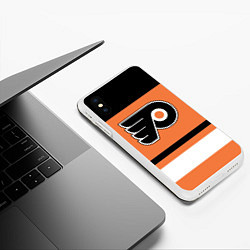 Чехол iPhone XS Max матовый Philadelphia Flyers, цвет: 3D-белый — фото 2