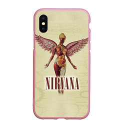 Чехол iPhone XS Max матовый Nirvana Angel, цвет: 3D-розовый