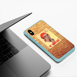 Чехол iPhone XS Max матовый Плакат СССР 1, цвет: 3D-мятный — фото 2