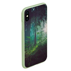 Чехол iPhone XS Max матовый Таинственный лес, цвет: 3D-салатовый — фото 2