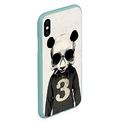 Чехол iPhone XS Max матовый Скелет панды, цвет: 3D-мятный — фото 2