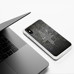 Чехол iPhone XS Max матовый Облако тегов: черный, цвет: 3D-белый — фото 2
