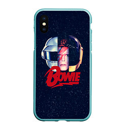 Чехол iPhone XS Max матовый Bowie Space, цвет: 3D-мятный