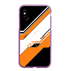 Чехол iPhone XS Max матовый CS:GO Asiimov, цвет: 3D-фиолетовый