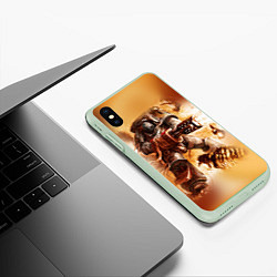 Чехол iPhone XS Max матовый Серый рыцарь, цвет: 3D-салатовый — фото 2