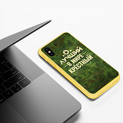 Чехол iPhone XS Max матовый Лучший крёстный, цвет: 3D-желтый — фото 2
