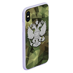 Чехол iPhone XS Max матовый Камуфляж и герб, цвет: 3D-светло-сиреневый — фото 2