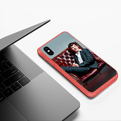 Чехол iPhone XS Max матовый Бенедикт Камбербэтч, цвет: 3D-красный — фото 2