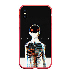Чехол iPhone XS Max матовый Three Days Grace: Skeleton, цвет: 3D-красный