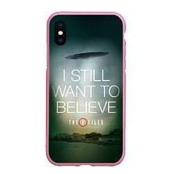 Чехол iPhone XS Max матовый I still want to believe, цвет: 3D-розовый