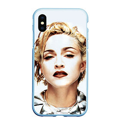 Чехол iPhone XS Max матовый Мадонна, цвет: 3D-голубой
