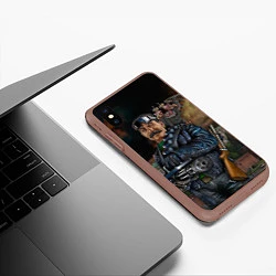 Чехол iPhone XS Max матовый Сталин военный, цвет: 3D-коричневый — фото 2