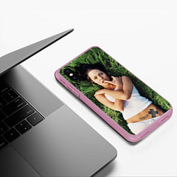 Чехол iPhone XS Max матовый Анджелина Джоли, цвет: 3D-розовый — фото 2