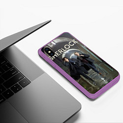 Чехол iPhone XS Max матовый Sherlock Break, цвет: 3D-фиолетовый — фото 2