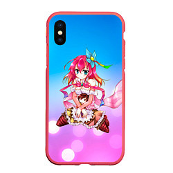 Чехол iPhone XS Max матовый No Game No Life, цвет: 3D-красный