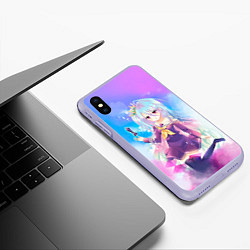 Чехол iPhone XS Max матовый No Game No Life, цвет: 3D-светло-сиреневый — фото 2