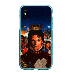 Чехол iPhone XS Max матовый Michael Jackson: Pop King, цвет: 3D-мятный