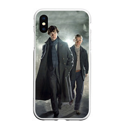 Чехол iPhone XS Max матовый Шерлок и Доктор, цвет: 3D-белый