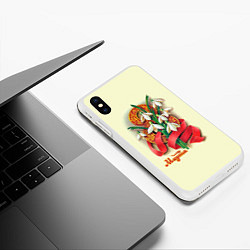 Чехол iPhone XS Max матовый Подснежники, цвет: 3D-белый — фото 2