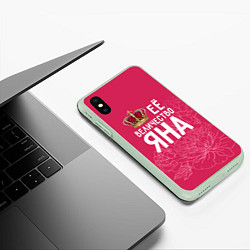Чехол iPhone XS Max матовый Её величество Яна, цвет: 3D-салатовый — фото 2