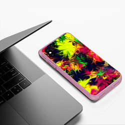 Чехол iPhone XS Max матовый Кислотный взрыв, цвет: 3D-розовый — фото 2