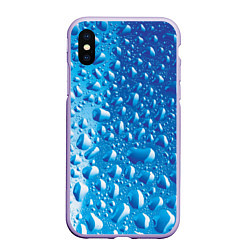 Чехол iPhone XS Max матовый Капли воды, цвет: 3D-светло-сиреневый