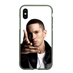 Чехол iPhone XS Max матовый Eminem, цвет: 3D-темно-зеленый