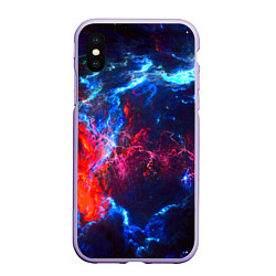 Чехол iPhone XS Max матовый Космос, цвет: 3D-светло-сиреневый