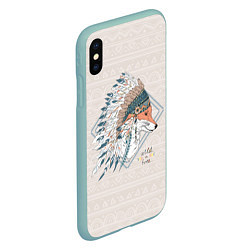 Чехол iPhone XS Max матовый Fox: Wild Free, цвет: 3D-мятный — фото 2