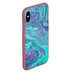 Чехол iPhone XS Max матовый Смесь красок, цвет: 3D-малиновый — фото 2