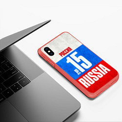 Чехол iPhone XS Max матовый Russia: from 15, цвет: 3D-красный — фото 2