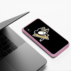 Чехол iPhone XS Max матовый Pittsburgh Penguins: Malkin, цвет: 3D-розовый — фото 2