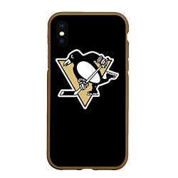 Чехол iPhone XS Max матовый Pittsburgh Penguins: Malkin, цвет: 3D-коричневый