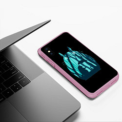 Чехол iPhone XS Max матовый Тоторо в лесу, цвет: 3D-розовый — фото 2