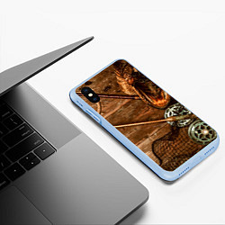 Чехол iPhone XS Max матовый Рыбацкий стол, цвет: 3D-голубой — фото 2