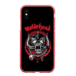 Чехол iPhone XS Max матовый Motorhead, цвет: 3D-красный