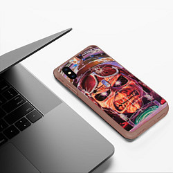 Чехол iPhone XS Max матовый Iron Maiden: Dead Rider, цвет: 3D-коричневый — фото 2