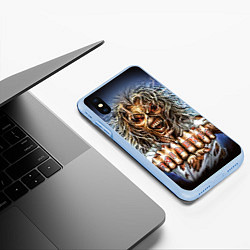 Чехол iPhone XS Max матовый Iron Maiden: Maidenfc, цвет: 3D-голубой — фото 2