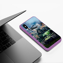 Чехол iPhone XS Max матовый За родину, цвет: 3D-фиолетовый — фото 2