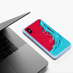 Чехол iPhone XS Max матовый Water Elemental, цвет: 3D-голубой — фото 2