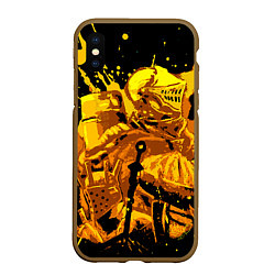 Чехол iPhone XS Max матовый Dark Souls: Gold Knight, цвет: 3D-коричневый