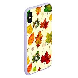 Чехол iPhone XS Max матовый Осень, цвет: 3D-светло-сиреневый — фото 2