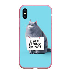 Чехол iPhone XS Max матовый I have resing cat face, цвет: 3D-розовый