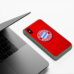 Чехол iPhone XS Max матовый Bayern FC, цвет: 3D-темно-зеленый — фото 2