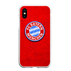 Чехол iPhone XS Max матовый Bayern FC, цвет: 3D-белый