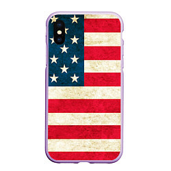 Чехол iPhone XS Max матовый США, цвет: 3D-сиреневый